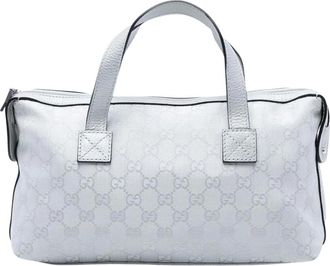 Gucci Pre-owned Handbags, female, Gray, Size: ONE SIZE Pre-owned Top Handle Bag