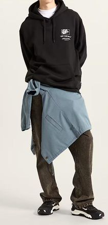 Vans Kapuzensweatshirt VANS STACKED HI PULLOVER, Herren, Gr. XL, schwarz, wei&szlig;, Obermaterial: 60% Baumwolle, 40% Polyester, normal, angesetztes B&uuml;ndchen, S