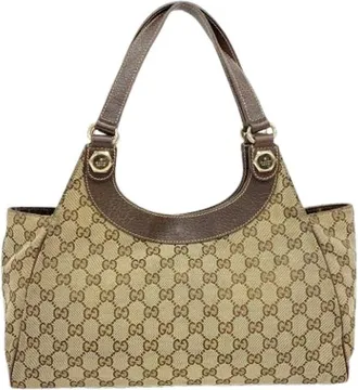 Gucci Pre-owned Vintage Canvas Tote Bag - Dames - Pre-owned - Beige - Maat: ONE Size