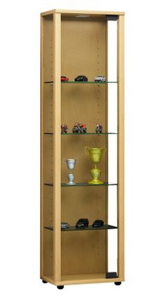 ebuy24 Ebuy24 - Vitrina De Vidrio Vcm De Pie Vitrina De Vidrio Con Vidrio De Seguridad Esg Dimensiones Aprox. Al. 115 X An. 33 X P. 18 Cm Soporte Vitrina De 