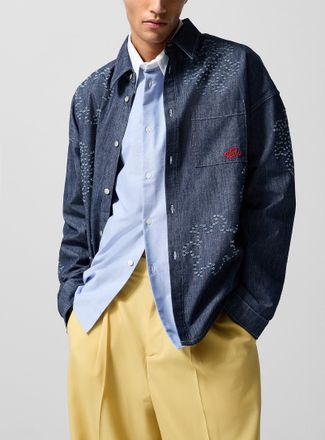 Marni Mens Holey suns loose chambray shirt