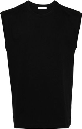 Helmut Lang logo-print sleeveless T-shirt - unisex - Cotton - M - Black