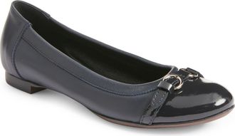 AGL Monika Cap Toe Ballet Flat in Blue Leather at Nordstrom, Size 40.5