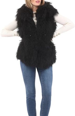 Gorski Reversible Genuine Shearling Vest With Wool And Cashmere Blend Back in Black/black at Nordstrom, Size X-Small