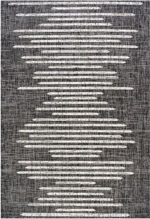Jonathan Y Designs Zolak Berber Stripe Geometric Indoor/Outdoor Area Rug in Black/ivory at Nordstrom, Size 5Ft 0In X 8Ft 0In