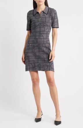 ZOE AND CLAIRE Jacquard Polo Minidress in Heather Grey at Nordstrom Rack, Size X-Small