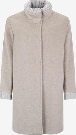 Cinzia Rocca Wollmantel mit Stehkragen mit Strickfutter