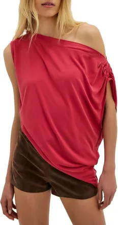 Free People Cascadia One-Shoulder Tunic Top in Berry Twist at Nordstrom, Size X-Small