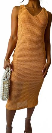 Gilli Hour Knit Midi Dress In Golden