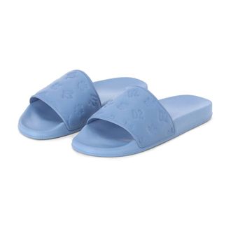 Dsquared2 Sliders, male, Blue, Size: 11 US Embossed-Logo Slides
