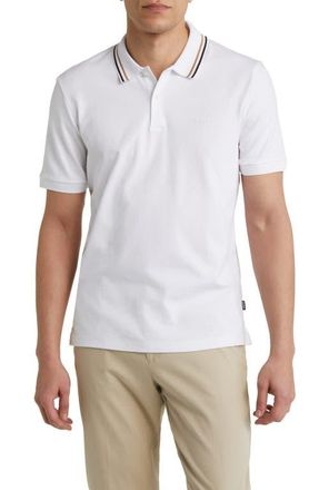 BOSS Penrose Tipped Polo in Wht at Nordstrom, Size Xxx-Large