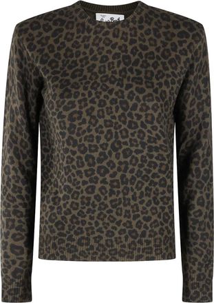 MC2 Saint Barth leopard-print crew-neck sweater - women - Fabric - S - Brown
