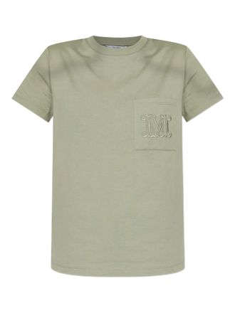 Max Mara T-shirt met geborduurd logo - Groen