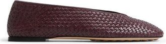 Bottega Veneta Lagoon Intrecciato Ballet Flat in Deep Mahogany at Nordstrom, Size 39.5