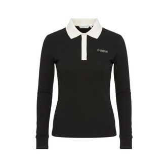 Guess Tops, Dames, Zwart, L, Polo Shirt