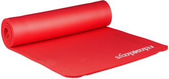 Relaxdays 4 Esterillas Yoga Plegables Y Acolchadas, Colchonetas Fitness, Mat Ejercicios En Casa, Pilates, Caucho, 60x180 Cm, Rojo
