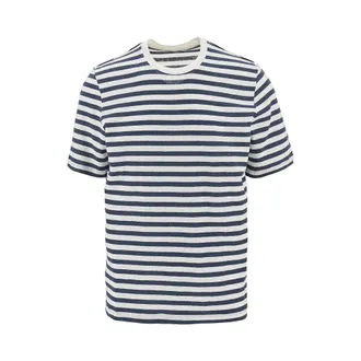Majestic Filatures Striped cotton and linen T-shirt Man S