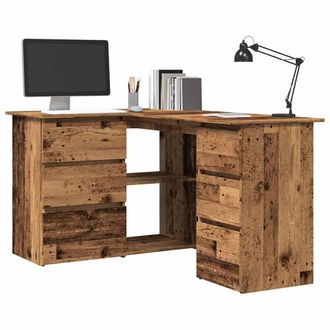 Berkfield Home Corner Desk Old Wood 145x100x76 cm Engineered Wood in Brown | Size: 145 x 100 x 76 cm
