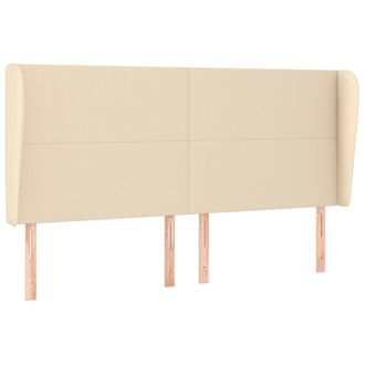 vidaXL Cabecero Con Orejas De Tela Color Crema 203x23x118/128 Cm Vidaxl