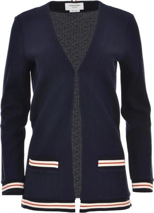 Thom Browne Blauwe Katoenen Vest Sweater - Dames - Vesten - Blauw - S - Katoen - Truien & Vesten