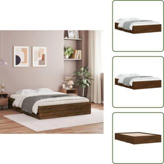 vidaXL Letto in legno - vidaXL Giroletto Cassetti Rovere Marrone 120x190 cm Legno Multistrato - Cassetti in compensato