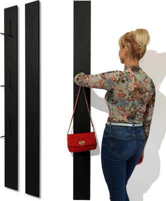 OEM Percha De Madera Slim Negra