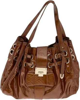 Jimmy Choo London Pre-owned Shoulder Bags, female, Brown, Size: ONE SIZE Pre-owned Riki Bag