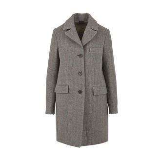 Aspesi Single-Breasted Coats, female, Gray, Size: XS Single-Breasted Coat