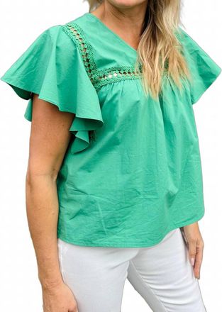 Brave & True Marcia Blouse In Jade