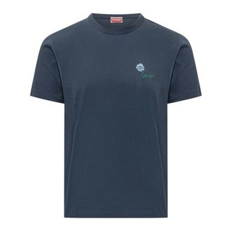 Kenzo Tops, Heren, Blauw, M, Katoen, Tulip Slim T-Shirt
