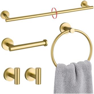 OEM Juego De Accesorios Para Ba&ntilde;o, 5 Piezas, Juego De Toalleros De 60 Cm, Acero Inoxidable, Montaje En Pared, Juego De Accesorios Para Ba&ntilde;o - Crezuo