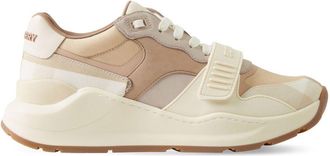 Burberry check panelled-detail sneakers - women - Leather/Polyester/Calf Leather/Polyamide/Polyamide/Goat Skin/Elastane/Polyester/Rubber - 40