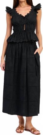 En Saison Astrid Eyelet Top In Black