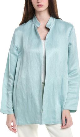 Eileen Fisher Eileen Fisher Stand Collar Linen & Silk Blend Jacket