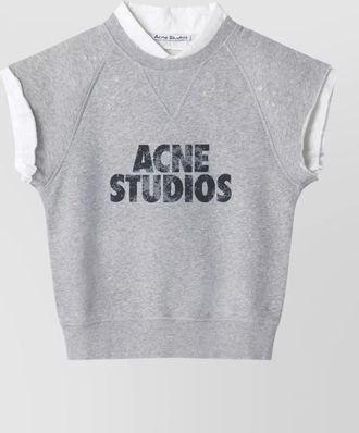 Acne Studios layered crew neck top raglan sleeves