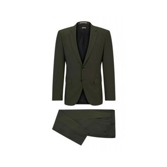 HUGO BOSS Heren, Pakken, Groen, Maat: L Katoen