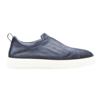 Santoni Bartgel sneakers - Heren - Schoenen - Blauw - Maat: 42 1/2 EU Leer