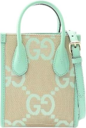 Gucci Borsa Tote 2way Pre-owned Interlocking G Jumbo GG Canvas Leather - - Pre-owned - Donna - Beige - ONE SIZE