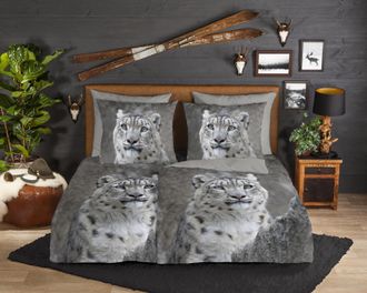 Good Morning Wendebettwäsche »Chief« 2 Stk. tlg. Biber, 135x200, Winter, Warm, Reissverschluss, Wendeoptik, Leopard