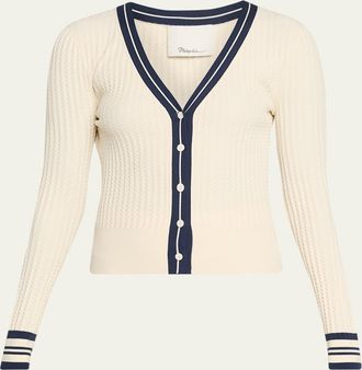 3.1 Phillip Lim Textured Rib V-Neck Cardigan