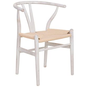 Wanderlust Deco Silla de madera y asiento de cuerda beige 50x41x44/77h cm