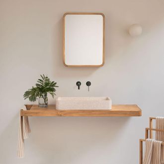 Sklum Conjunto De Mueble De Ba&ntilde;o 130x45 Cm Suspendido En Madera De Teca Neill Sklum