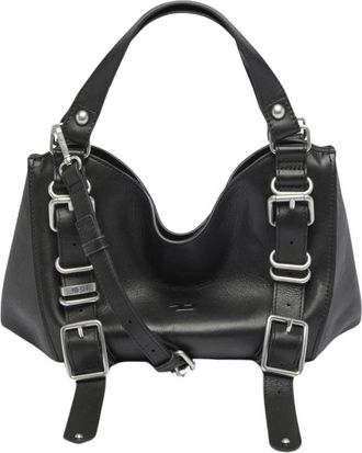 Diesel 1DR-Iconic Schoudertas - Dames - Handtassen - Zwart - ONE Size - Leer - Tassen