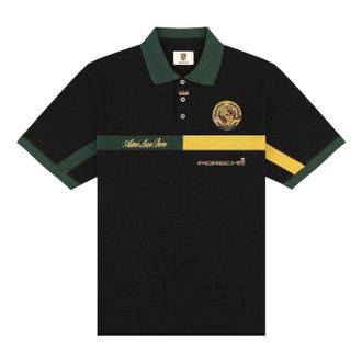 Aim&eacute; Leon Dore x Porsche Racing Polo Jet Black FW25CT043-JET