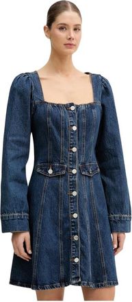 Gestuz Flared Denim Mini Jurk - Dames - Korte kleedjes - Blauw - S - Denim - Kleedjes