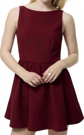 French Connection Azra Twill Low Back Mini Dress In Cabernet