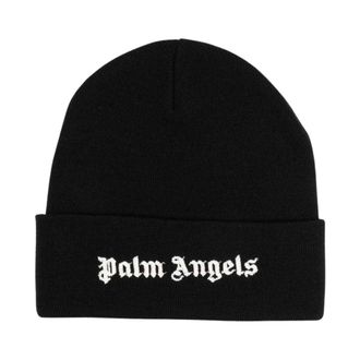 Palm Angels Beanies, male, Black, Size: ONE SIZE Classic Logo Beanie