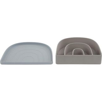 OYOY Rainbow Plate & Bowl in Dusty Blue/clay at Nordstrom