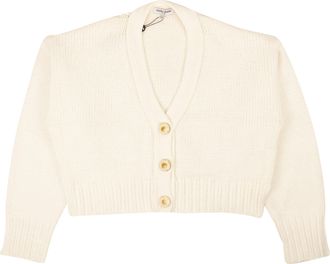 Opening Ceremony OPTIC WHITE CROPPED KNIT CARDIGAN