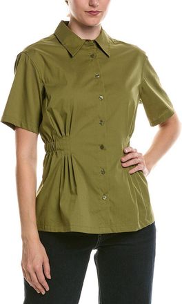 Anne Klein Pleated Waist Button-Up Shirt